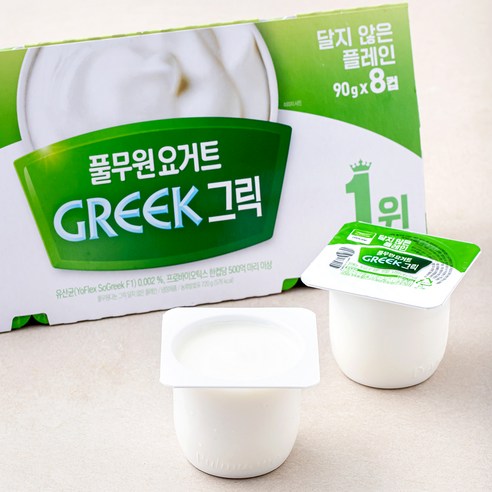 풀무원다논 그릭 달지않은 플레인 요거트, 90g